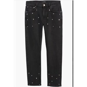 NWT Amendi Lars Organic Cotton Blend Straight Leg Jeans Studded Shadow 34 x 32
